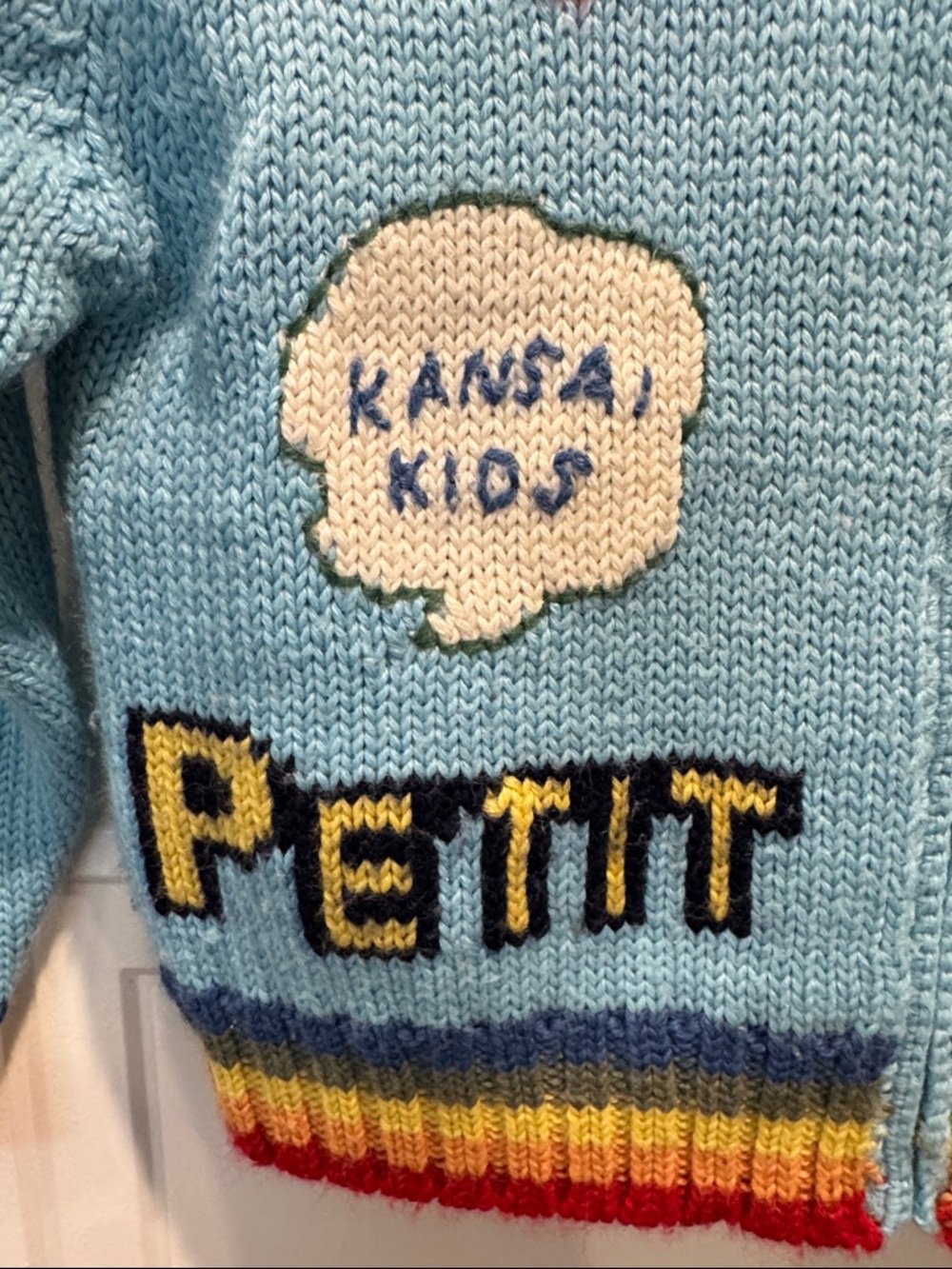 Pett Coco Kids' Light Blue Zip-Up Graphic Sweater - Picture 3 of 10